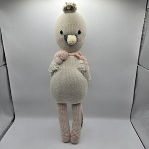 Cuddle +‎ Kind Plush Harlow the Swan Stuffed Animal Knit Doll Toy Handmade